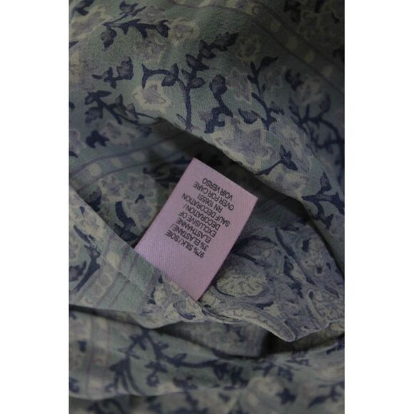 Calypso Saint Barth Womens Long Sleeve Silk Floral Tunic Shirt Gray Blue Size XS - Picture 5 of 6